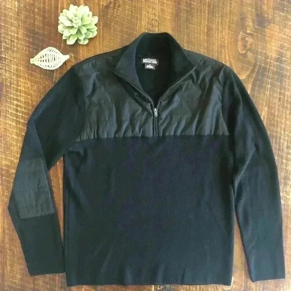 Michael Kors | Black Quarter-Zip Pullover Sweater/Jacket - Picture 1 of 5